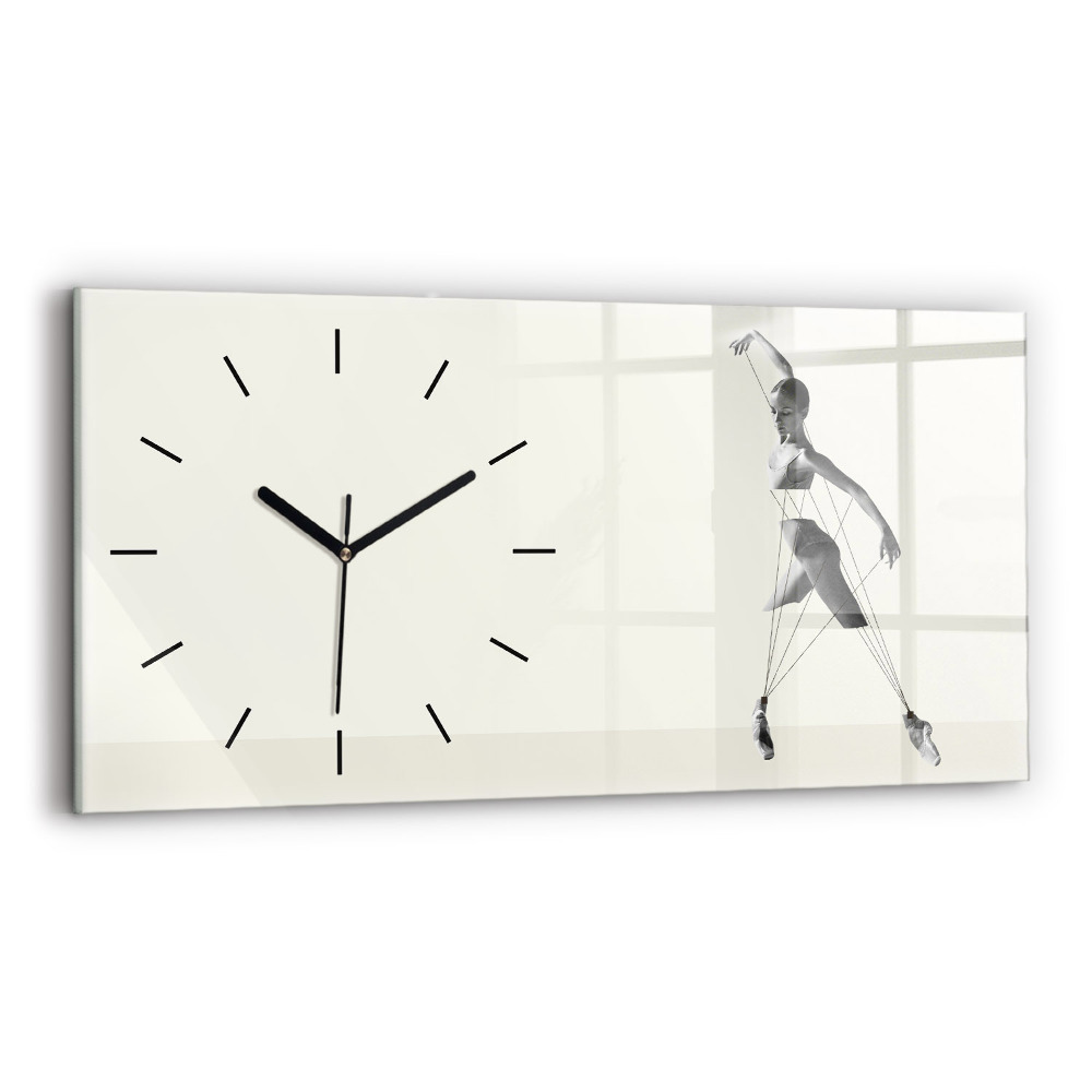 Horloge horizontale en verre Femme danseuse abstraite