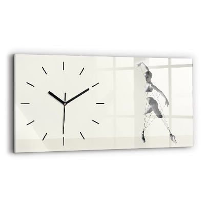 Horloge horizontale en verre Femme danseuse abstraite