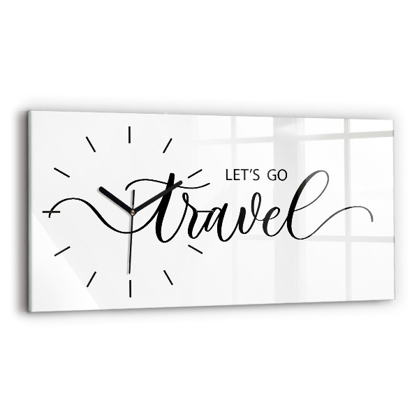 Horloge rectangulaire horizontale Inscription de voyage