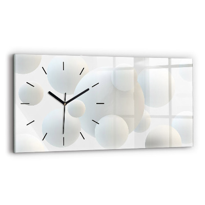 Horloge horizontale en verre Boules abstraites