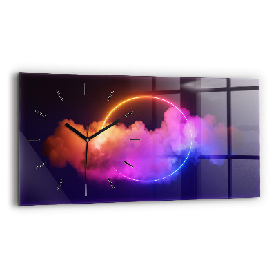 Horloge murale horizontale Fumée 3D abstraite