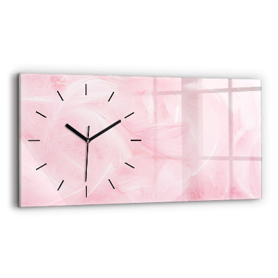 Horloge horizontale en verre Plumes abstraites