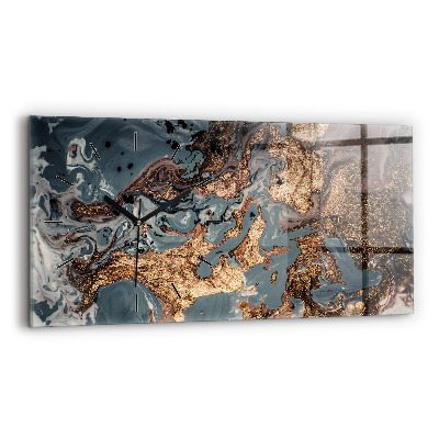 Horloge rectangulaire horizontale Marbre Art abstrait