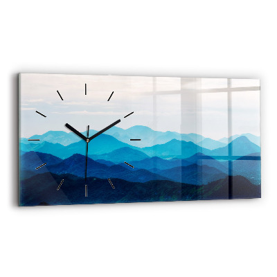Horloge horizontale en verre Montagne en aquarelle