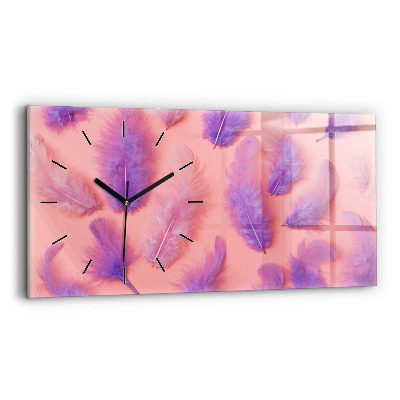 Horloge rectangulaire horizontale Plumes colorées