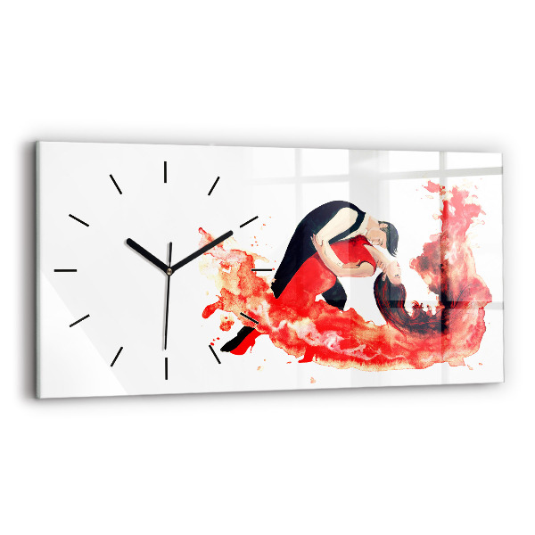 Horloge rectangulaire horizontale Tango émotionnel et sensuel