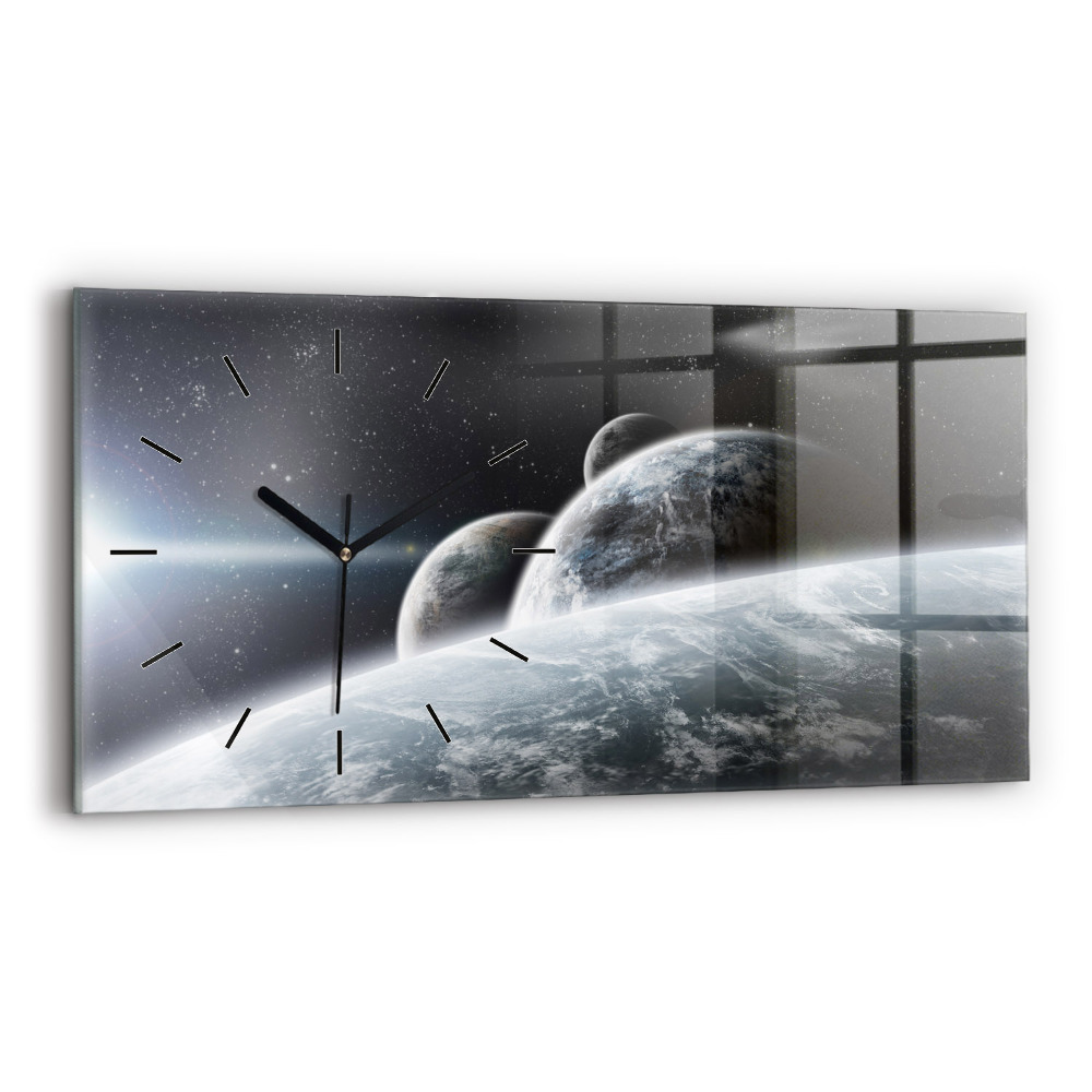 Horloge murale horizontale Cosmos Planètes