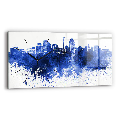 Horloge rectangulaire horizontale Aquarelle de San Antonio
