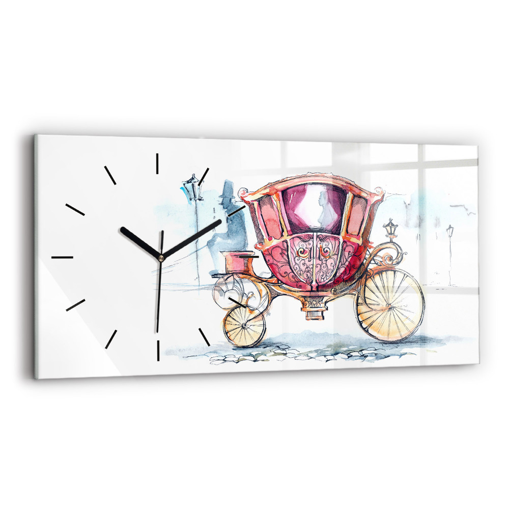 Horloge murale horizontale Ancien carrosse de la reine