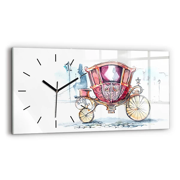 Horloge murale horizontale Ancien carrosse de la reine