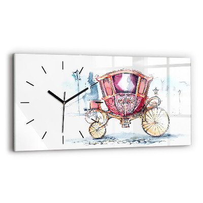 Horloge murale horizontale Ancien carrosse de la reine