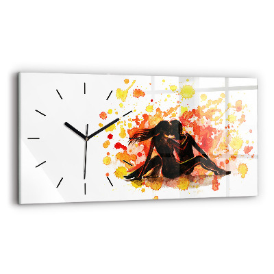 Horloge horizontale en verre Amour et couple amoureux