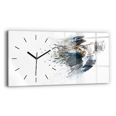 Horloge horizontale en verre Capitaine de navire avec jumelles