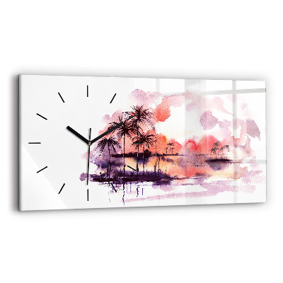 Horloge rectangulaire horizontale Paysage tropical