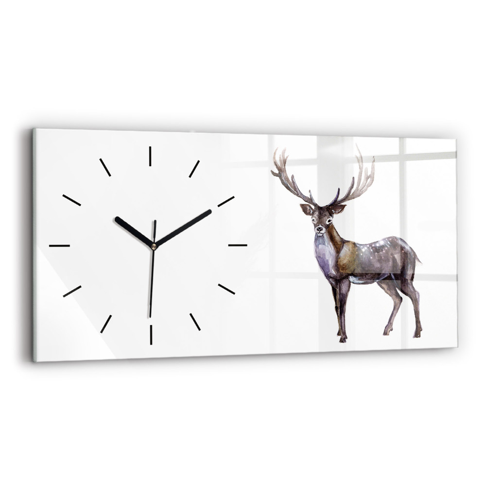 Horloge murale horizontale Cerf roi de la forêt