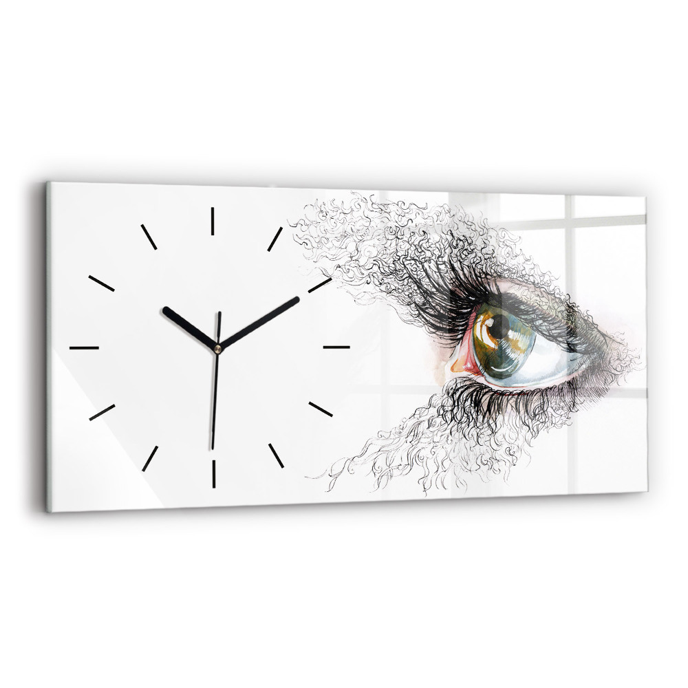 Horloge murale horizontale Dessin d'un œil humain