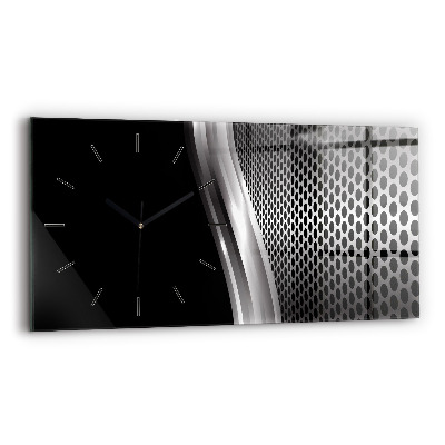 Horloge horizontale en verre Abstraction métal noir