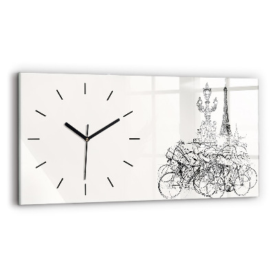 Horloge rectangulaire horizontale Dessin d'une course cycliste