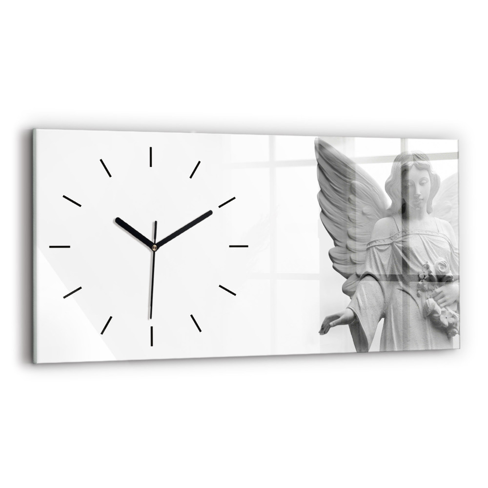 Horloge murale horizontale Sculpture d'un ange avec des ailes
