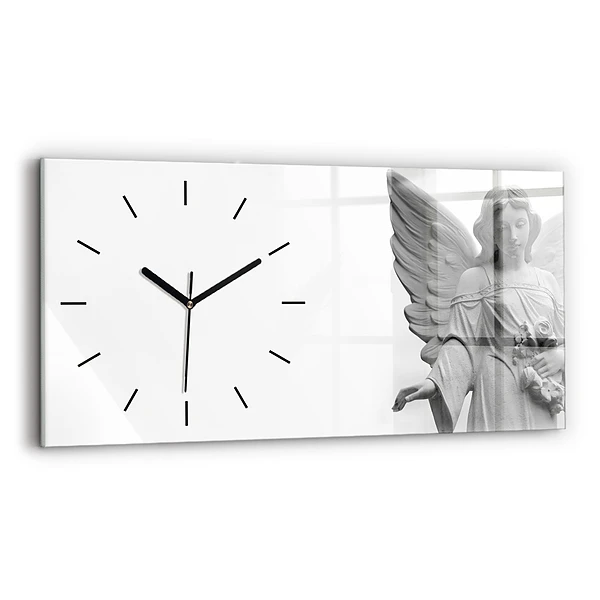 Horloge murale horizontale Sculpture d'un ange avec des ailes