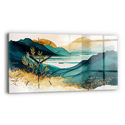 Horloge rectangulaire horizontale Paysage de montagne