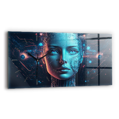 Horloge horizontale en verre Intelligence artificielle