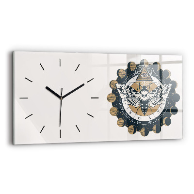 Horloge rectangulaire horizontale Phases de la lune et œil