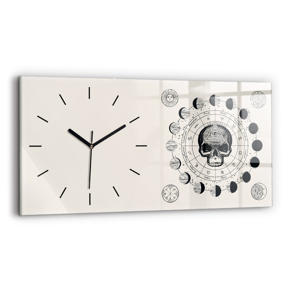 Horloge horizontale en verre Phases de la lune
