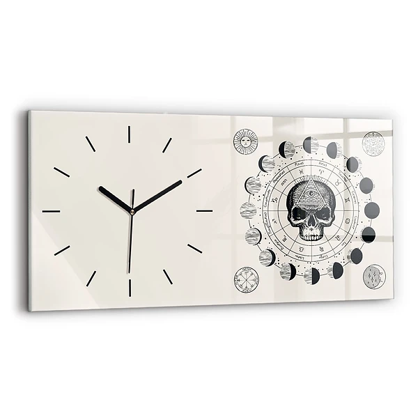 Horloge horizontale en verre Phases de la lune
