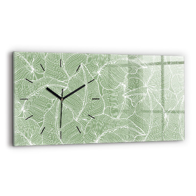 Horloge rectangulaire horizontale Motif de feuilles dans la nature