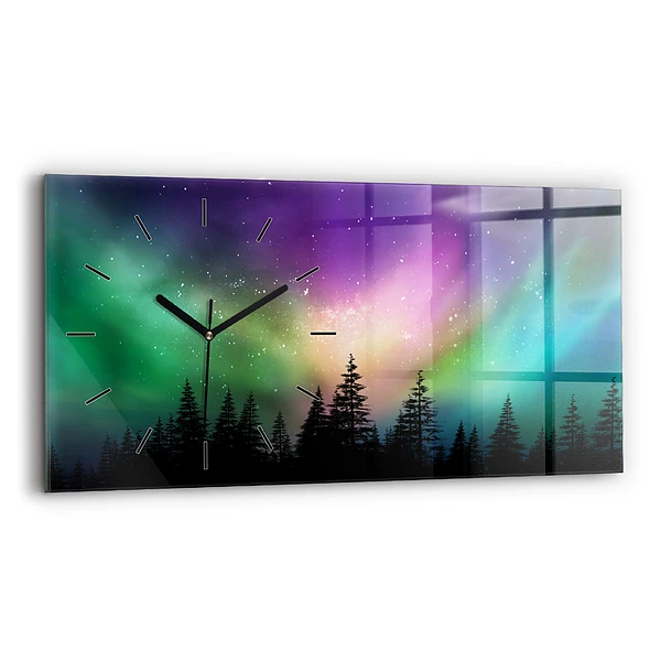 Horloge rectangulaire horizontale Aurore boréale
