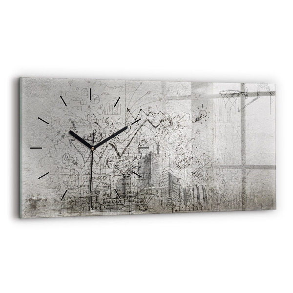 Horloge rectangulaire horizontale Croquis d'une ville