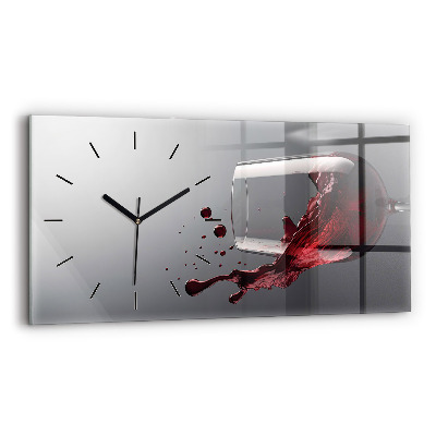 Horloge horizontale en verre Lampe de vin rouge