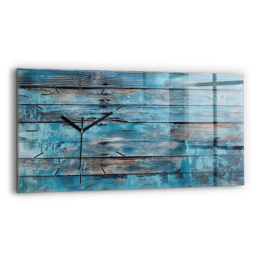 Horloge rectangulaire horizontale Planches bleues