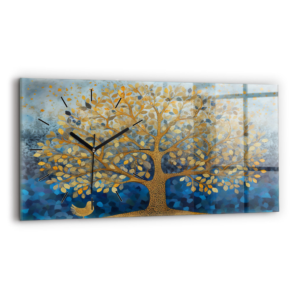 Horloge murale horizontale Arbre abstrait