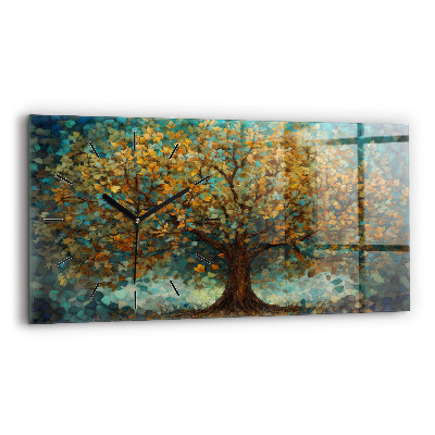 Horloge horizontale en verre Arbre mosaïque