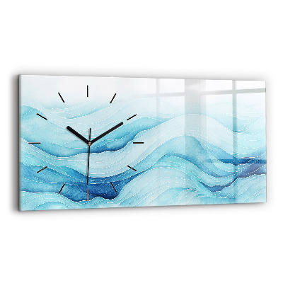 Horloge horizontale en verre Nuages bleus
