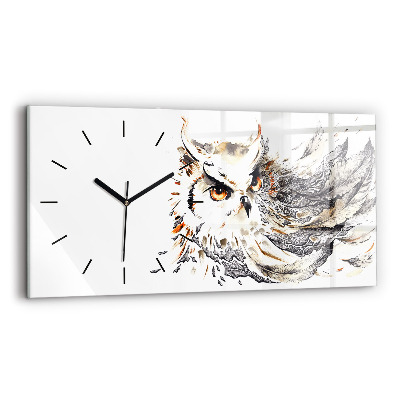 Horloge horizontale en verre Hibou symbole de sagesse