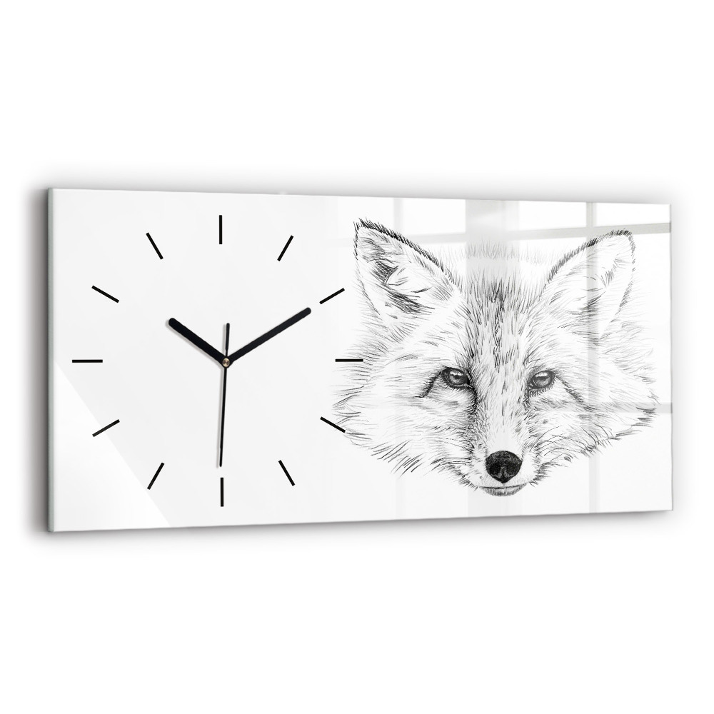 Horloge murale horizontale Tête de renard vectorielle