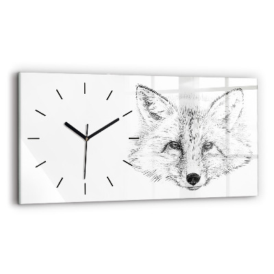 Horloge murale horizontale Tête de renard vectorielle