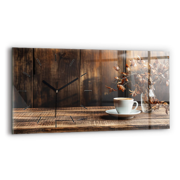 Horloge murale horizontale Tasse de café
