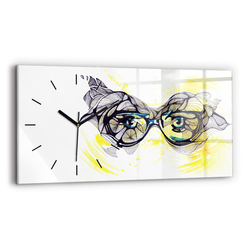 Horloge murale horizontale Lunettes de vue