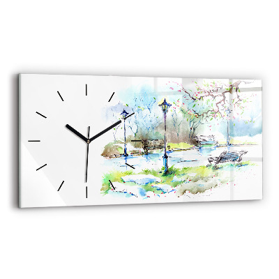 Horloge murale horizontale Printemps pittoresque