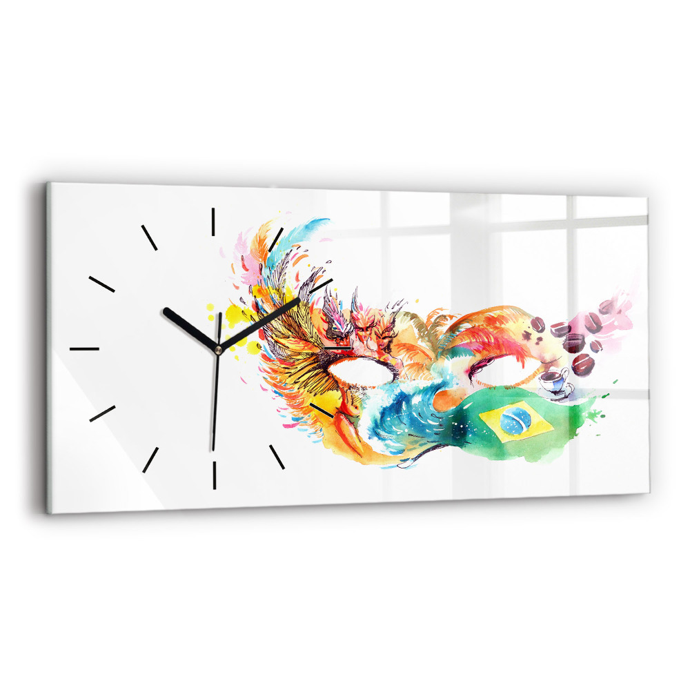 Horloge horizontale en verre Culture - Drapeau du Brésil