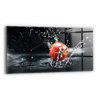Horloge horizontale en verre Tomate