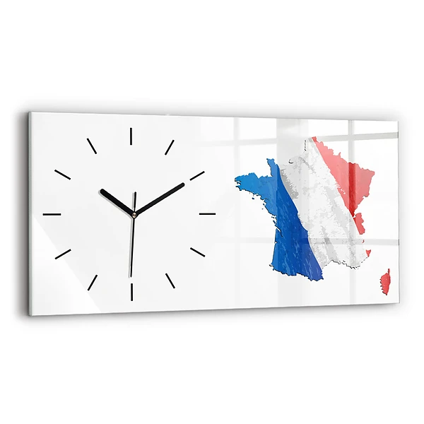 Horloge murale horizontale Drapeau de la France