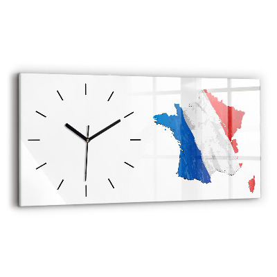 Horloge murale horizontale Drapeau de la France