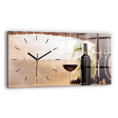 Horloge horizontale en verre Bouteilles de vin