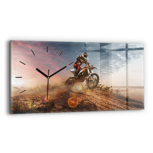 Horloge rectangulaire horizontale Homme en moto