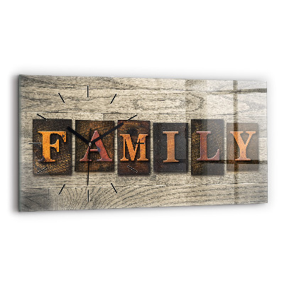 Horloge horizontale en verre Inscription de famille